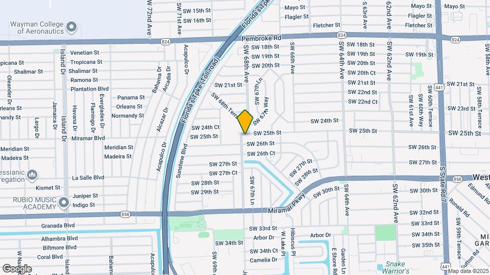 6750 SW 25th St Map and Location Details