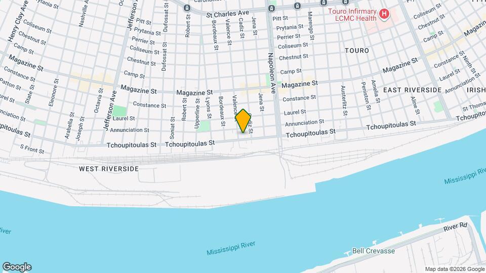 4625-4627 Tchoupitoulas St Map and Location Details