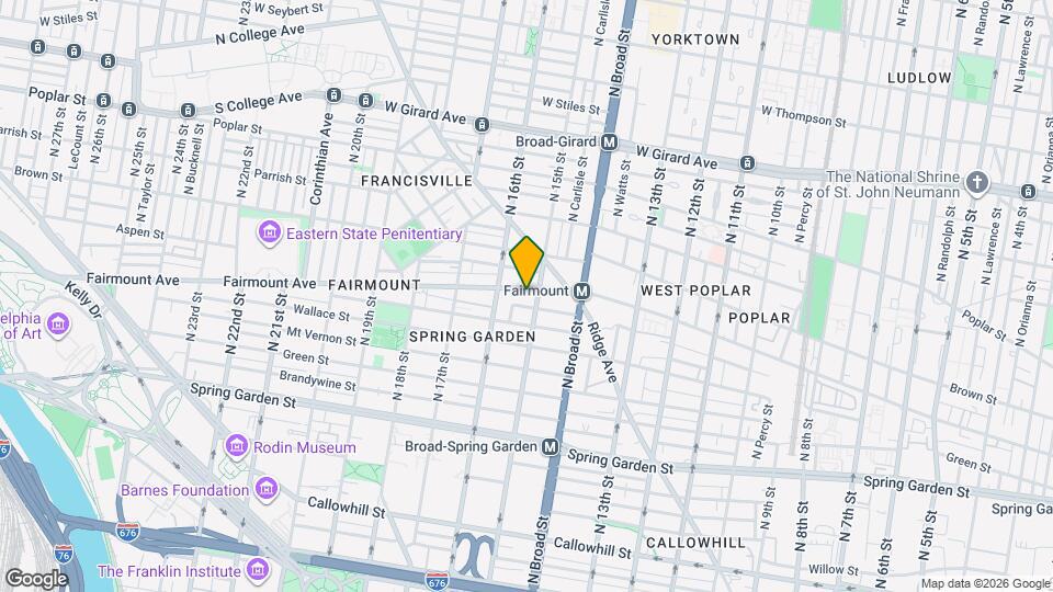 1510 Fairmount Ave Map and Location Details