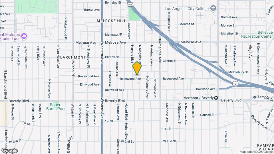4536 Rosewood Ave Map and Location Details