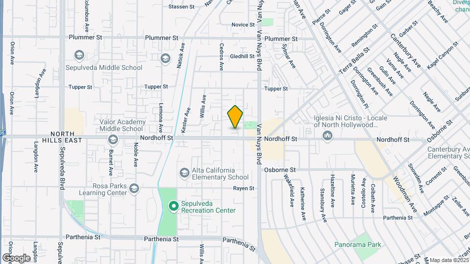 14675 Nordhoff St Mapa y Detalles de la Ubicación