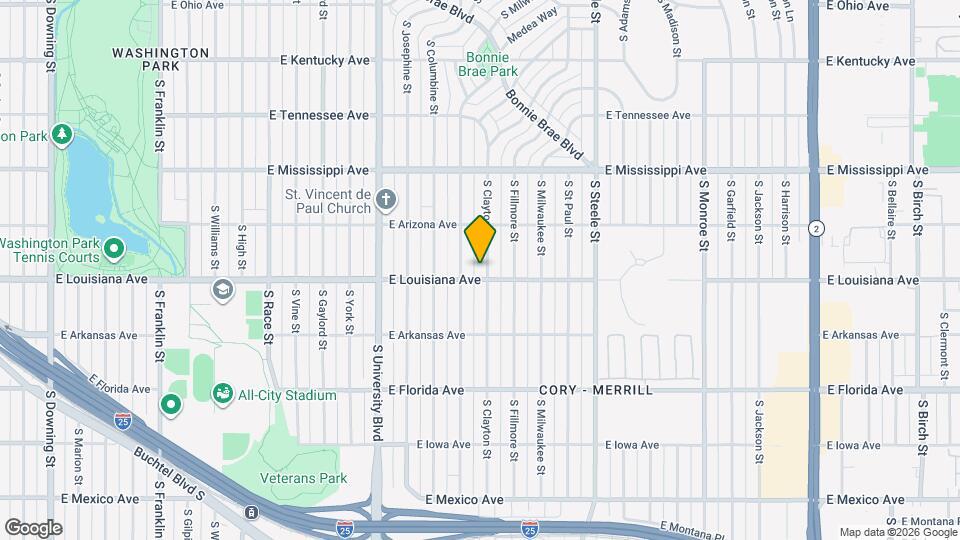 1275 S Clayton St Map and Location Details