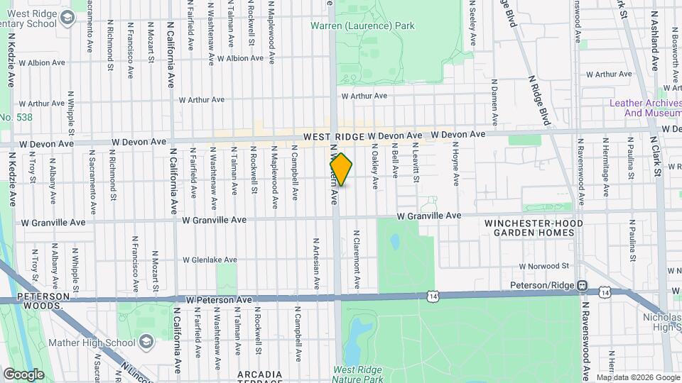 6239 N Western Ave Map and Location Details