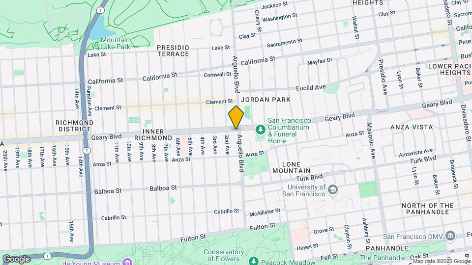 3701 Geary Blvd Map and Location Details