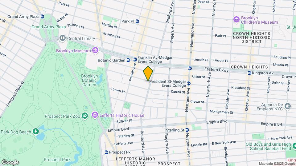 1596 Bedford Avenue Map and Location Details