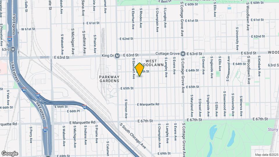 6422 S Rhodes Ave, Unit 1 Map and Location Details