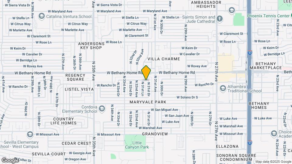 3127 W Palo Verde Dr Map and Location Details