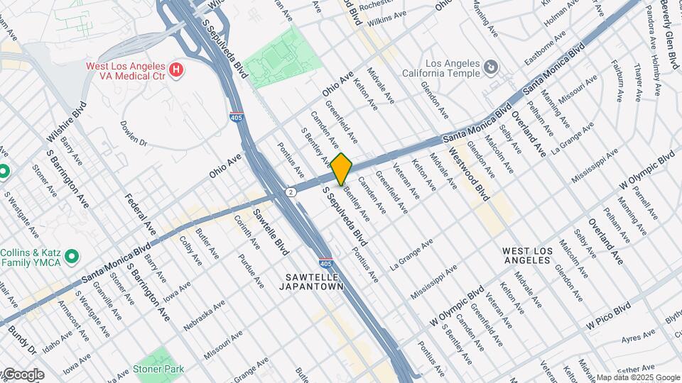 1727 S Bentley Ave Map and Location Details