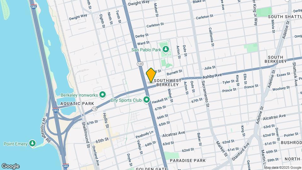 1223 Ashby Ave Mapa y Detalles de la Ubicación