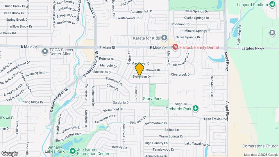 1520 Evergreen Dr Map and Location Details