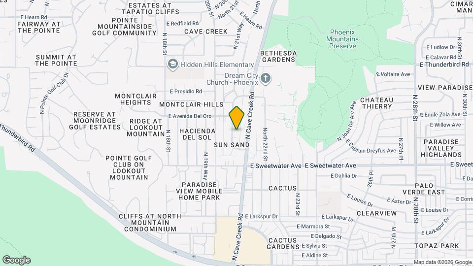 13205 North 21st Pl Mapa y Detalles de la Ubicación