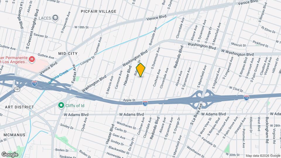 2229 S Burnside Ave, Unit 1 Map and Location Details