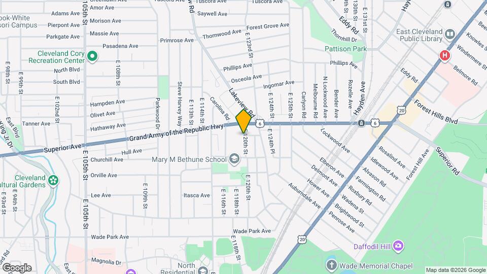 1328 E 120th St Map and Location Details