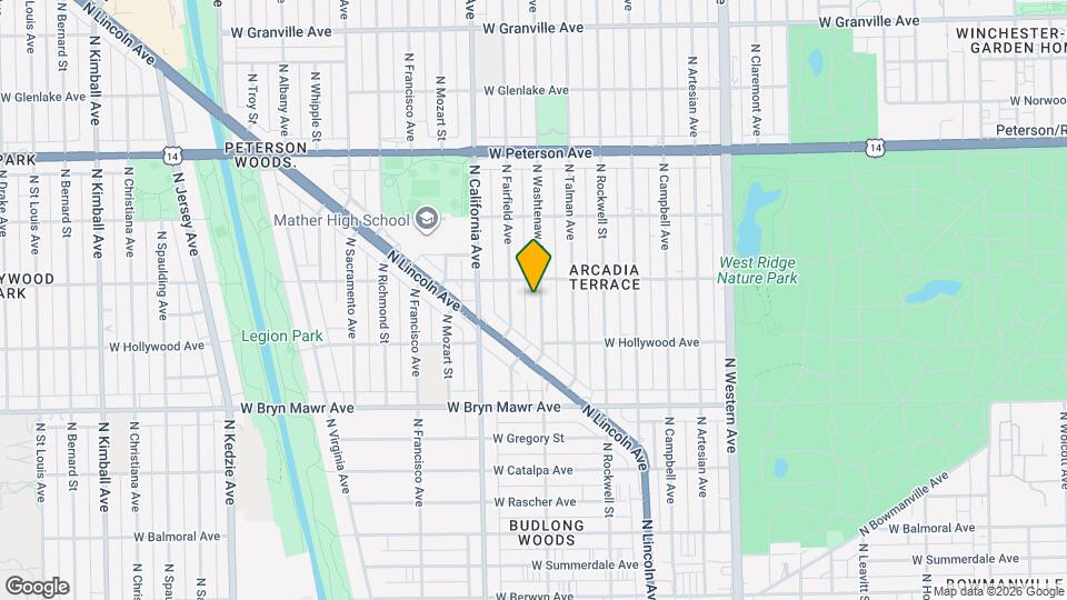 5746 N Washtenaw Ave Map and Location Details