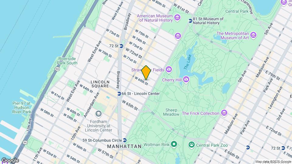 25 W 69th St Map and Location Details