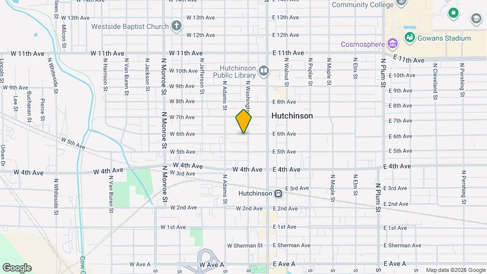 103 W 6th Ave Map and Location Details