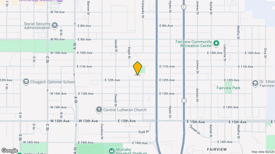 523 E 12th Ave Map and Location Details
