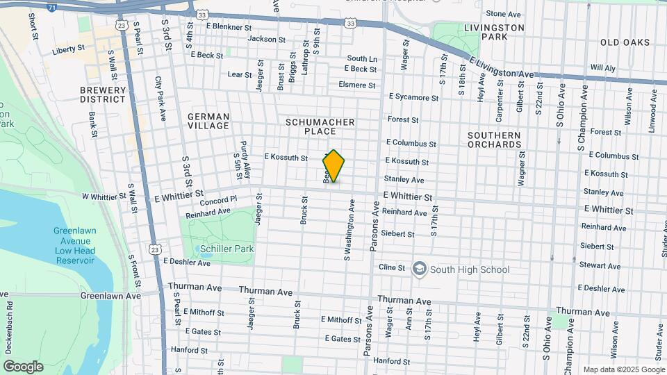 422 E Whittier St Map and Location Details