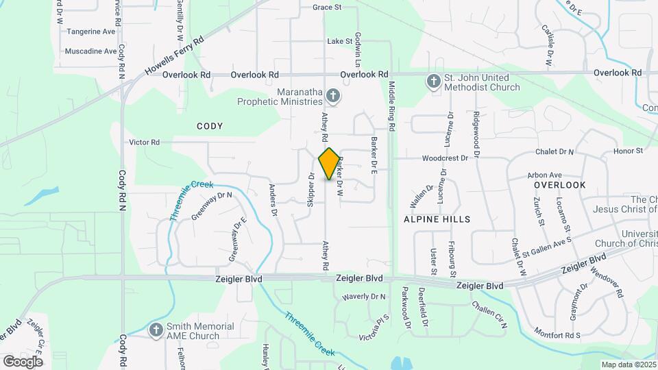 1210 Athey Rd Map and Location Details