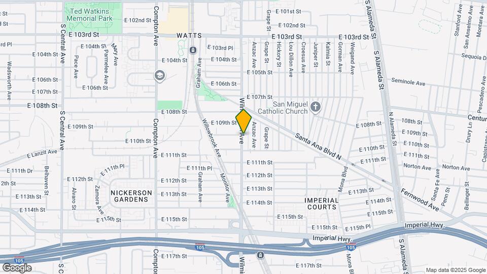 10952 1/2 Wilmington Ave Map and Location Details