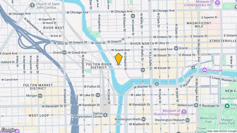 411 N Kingsbury St Map and Location Details