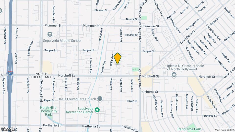 9155 Cedros Ave Map and Location Details