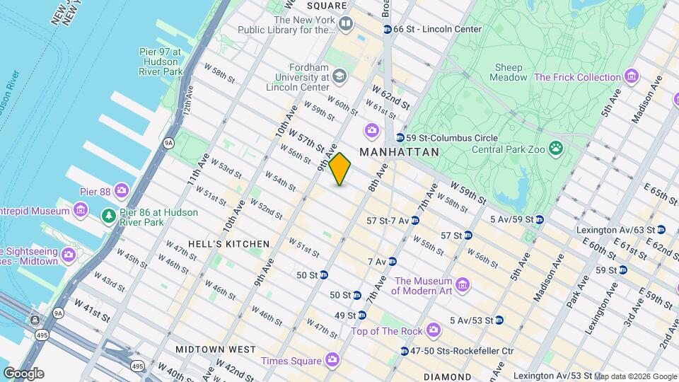 337 W 55th St Map and Location Details