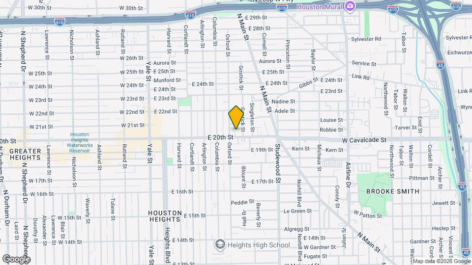 611 E 20th St Map and Location Details