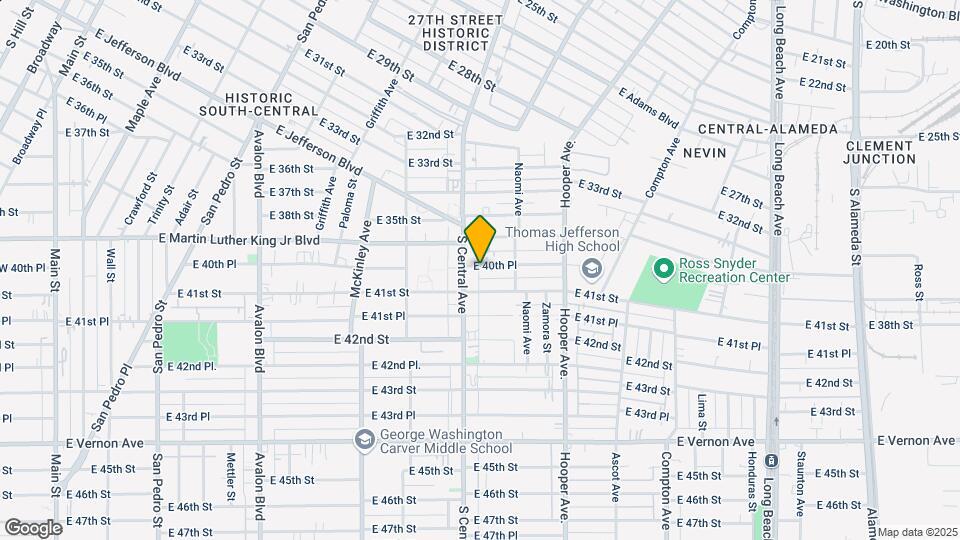 1124 E 40th Pl Mapa y Detalles de la Ubicación