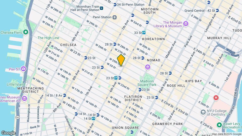 101 W 24th St Map and Location Details