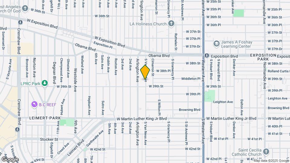 3877 S Van Ness Ave Map and Location Details