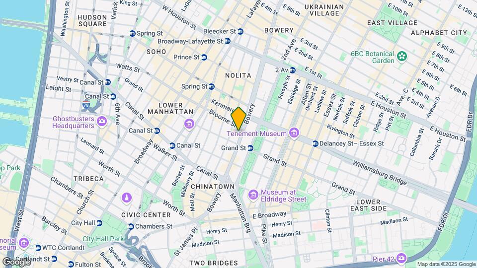 138 Bowery Map and Location Details