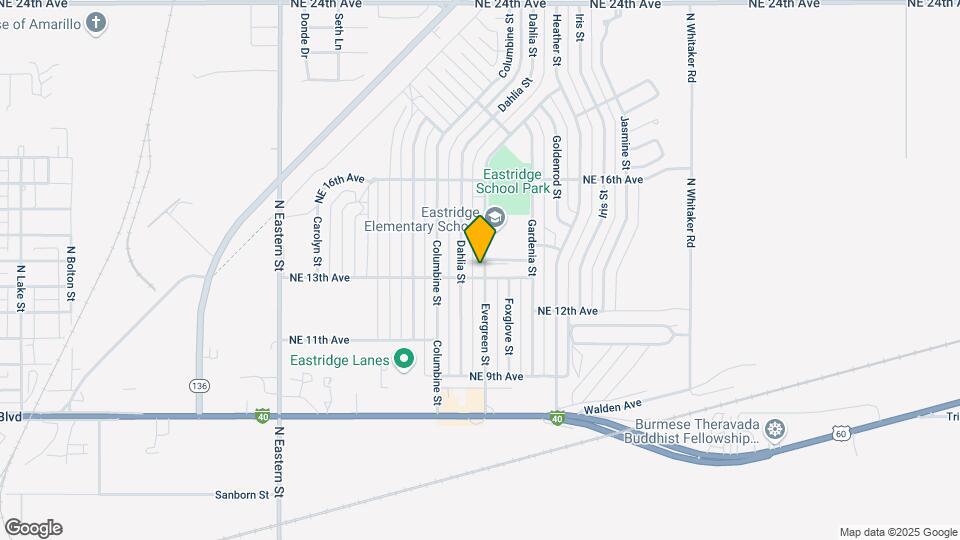1301 Evergreen St Mapa y Detalles de la Ubicación