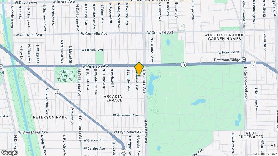 5915 N Artesian Ave Map and Location Details