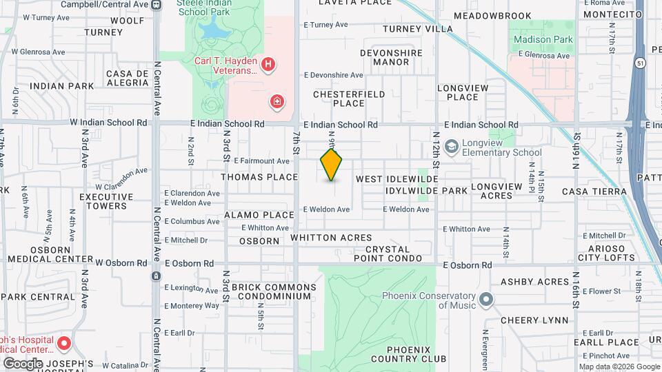 3814 N 9th St Map and Location Details