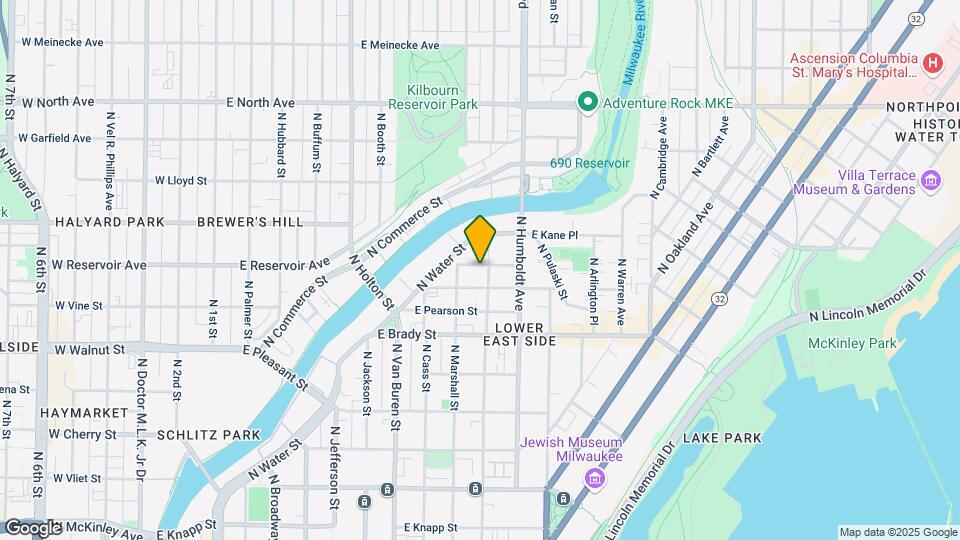 1821 N Astor St, Unit Lower Map and Location Details