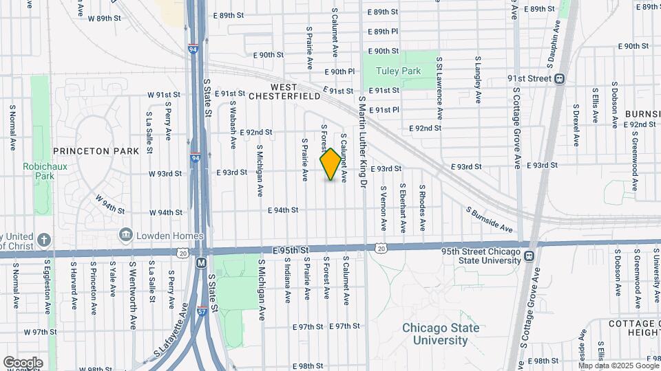 9321 S Forest Ave Map and Location Details