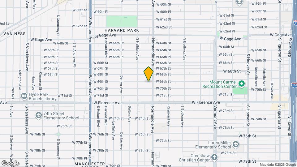 1418 W 69th St Mapa y Detalles de la Ubicación