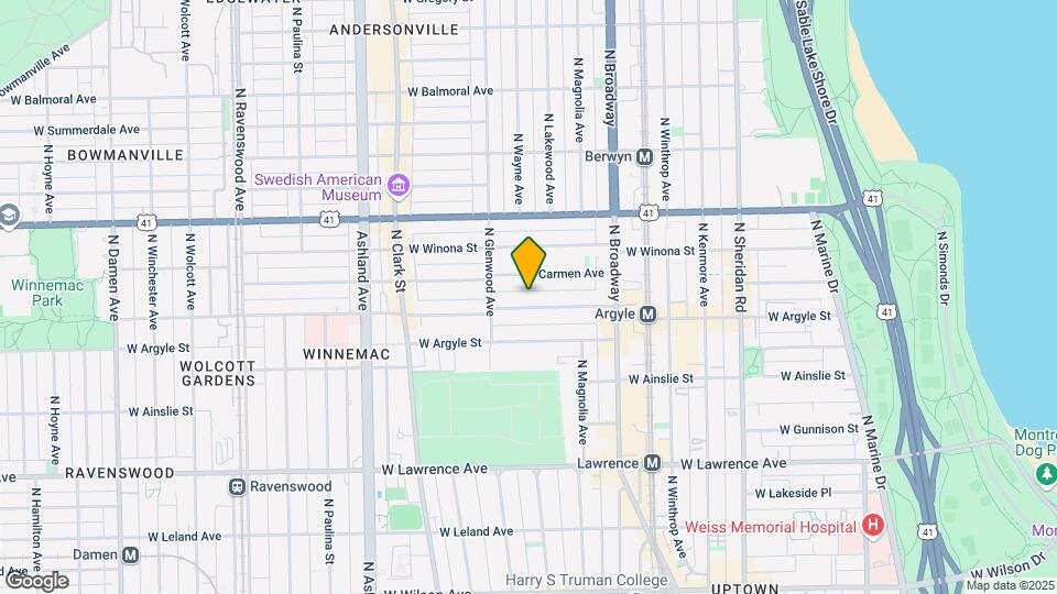 1322 W Winnemac Ave Map and Location Details