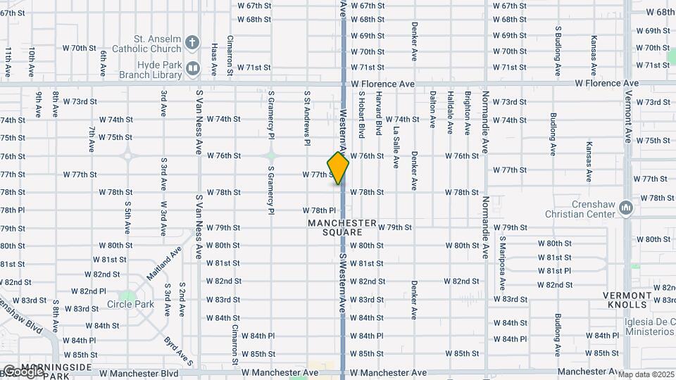7727 S Western Ave Map and Location Details