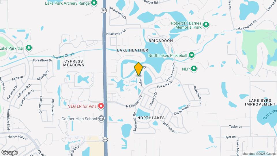 16420 Lake Heather Dr Map and Location Details