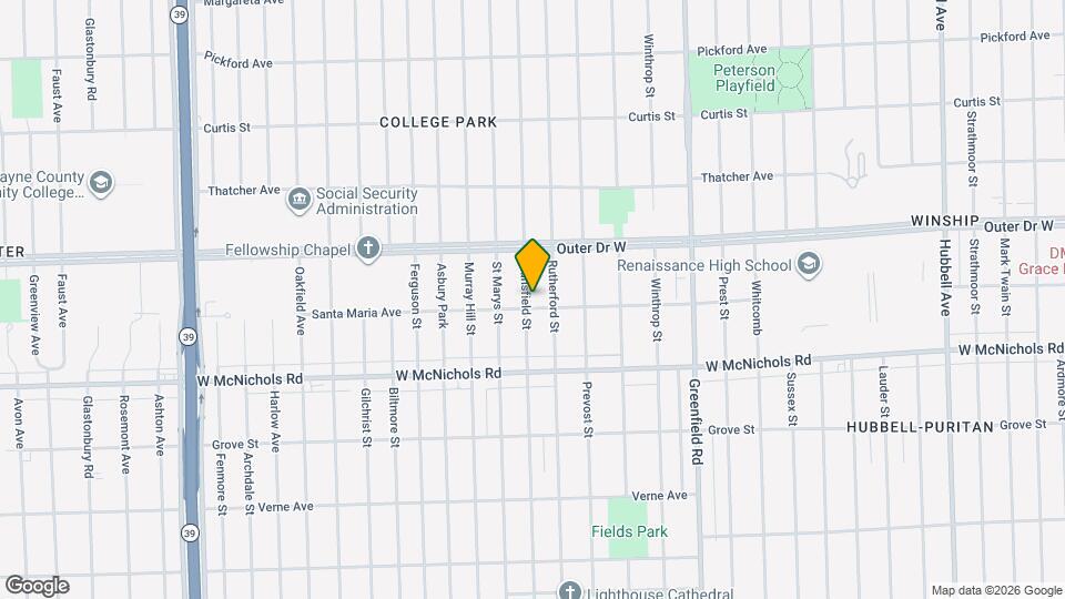 17310 Mansfield St Map and Location Details