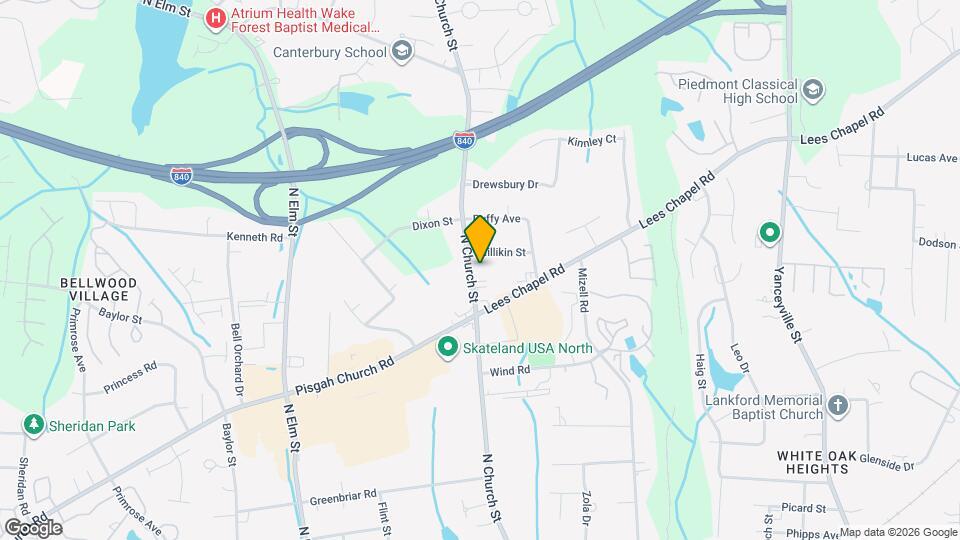 3918 N Church St Map and Location Details