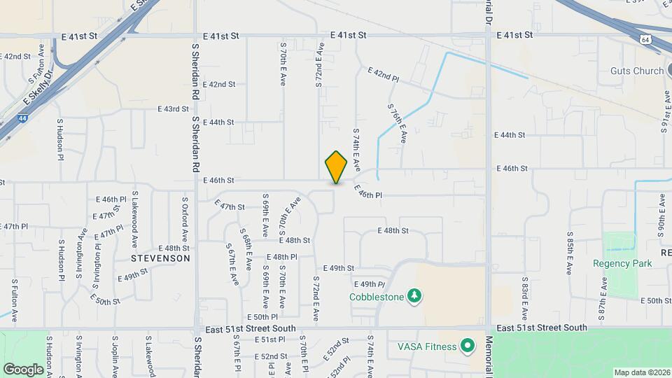 4603 S 72nd E Pl Map and Location Details