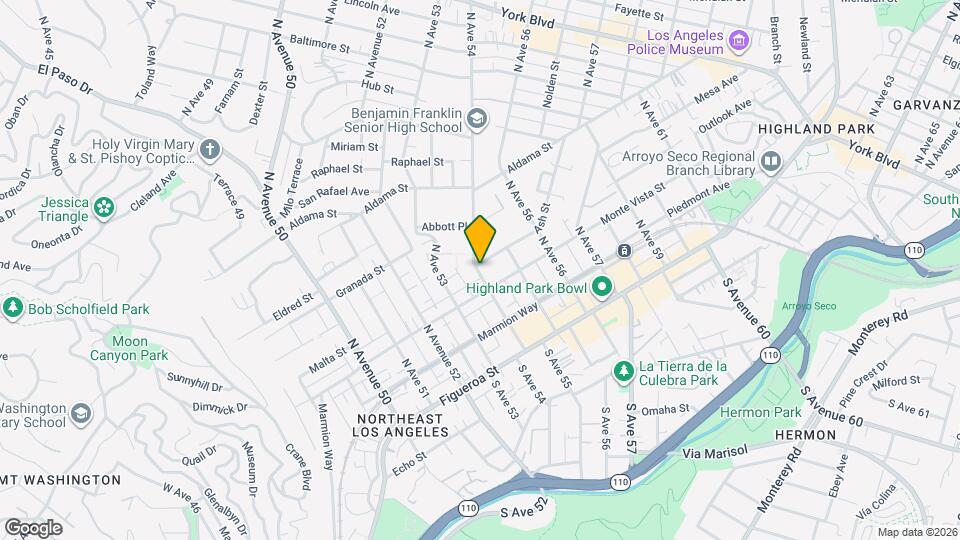 402 N Ave 54 Map and Location Details