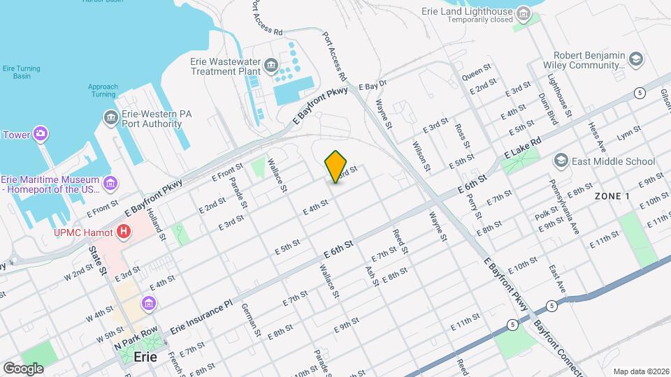 323 Ash St Map and Location Details