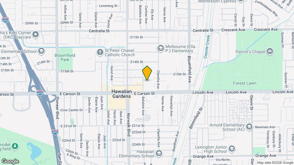 21602 Belshire Ave Map and Location Details