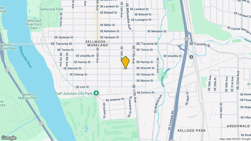 1626 SE Sherrett St Map and Location Details