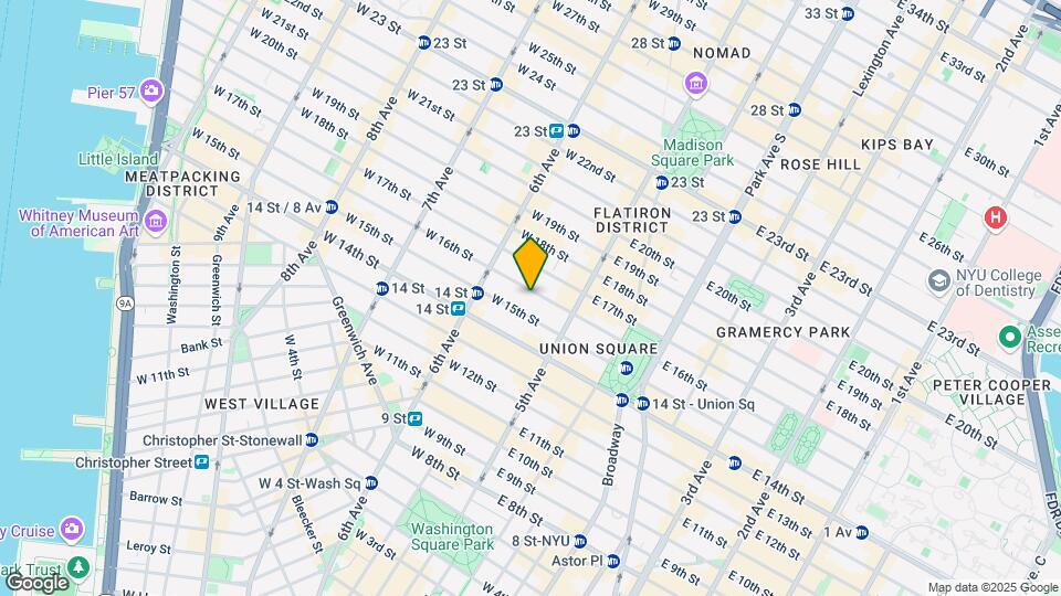 22 W 16th St Mapa y Detalles de la Ubicación