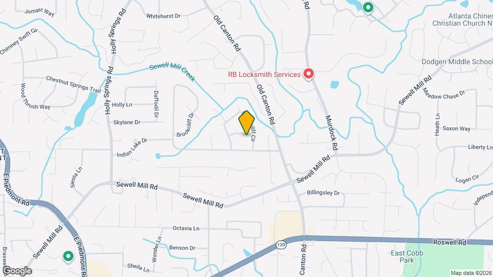 2890 Brookcliff Ln Map and Location Details